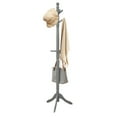 thumbnail image 1 of Gymax Wooden Coat Rack Hanger Hall Tree Entryway w/ 9 Hooks 2 Heights Grey, 1 of 5