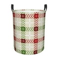 thumbnail image 2 of LNWH Laundry Basket, Christmas Plaid Noel Pattern Foldable Laundry Hamper with Handles Waterproof, Small Size, 2 of 8