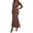 Brown, variant on TFEOQRY Womens Maxi Dress Crew Neck Long Sleeve Ruched Bodycon Slim Flowy Hem Formal Party Long Dresses
