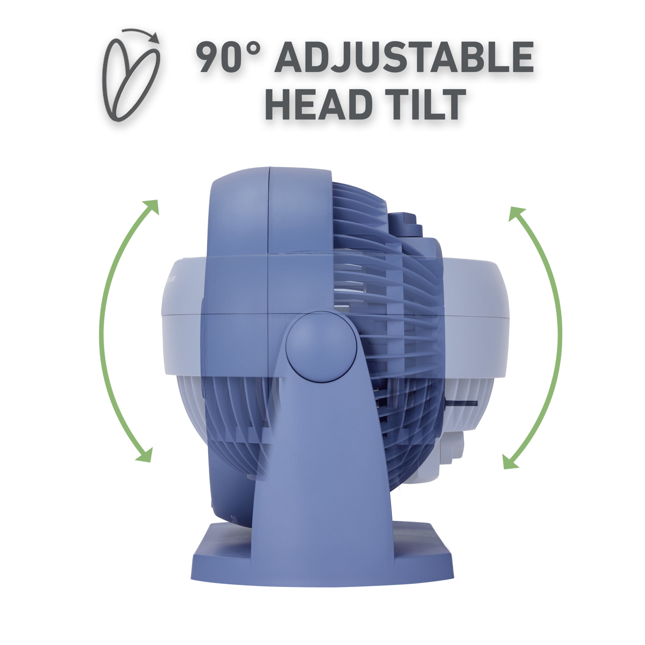 Holmes Blizzard Air Circulator Fan, 3 Speeds, 90° Tilt, Removable Grill, Smoky Blue