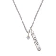 thumbnail image 1 of Delight Jewelry Silvertone Mini September - Blue Crystal Heart Silvertone Believe Faith Prayer Hope Bar Charm Necklace, 23", 1 of 4
