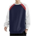 thumbnail image 2 of Elvqul Mens Sweatshirts Crew Neck Solid Color Navy Sweatshirts for Men Crewneck, 2 of 7