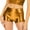 Khaki, variant on Oplxuo Women's Sexy Metallic Booty Shorts Stretch High Waisted Shiny Rave Festival Dance Bottoms