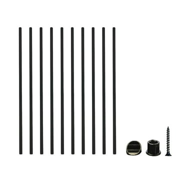 saney Round Balusters, 26’’ – 20pk Stair Baluster Kit with 40 Connectors for Indoor or Outdoor Stairs, Made with Durable Black Textured Powder-Coat Finished Aluminum (26’’ x 3/4’’)