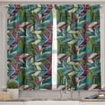 thumbnail image 2 of Ambesonne Abstract Valance & Curtain, Exotic Feather Pattern, 55"x30", Teal Purple Cream, 2 of 6