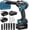 650N, variant on 650N.m/480Ft-lbs Brushless Wrench,1/2" Cordless w/ 2x4.0Ah & 6 Sockets, 3300RPM Power Electric Driver for /DIY Furniture/Lawn Mower, Blue Toolbox