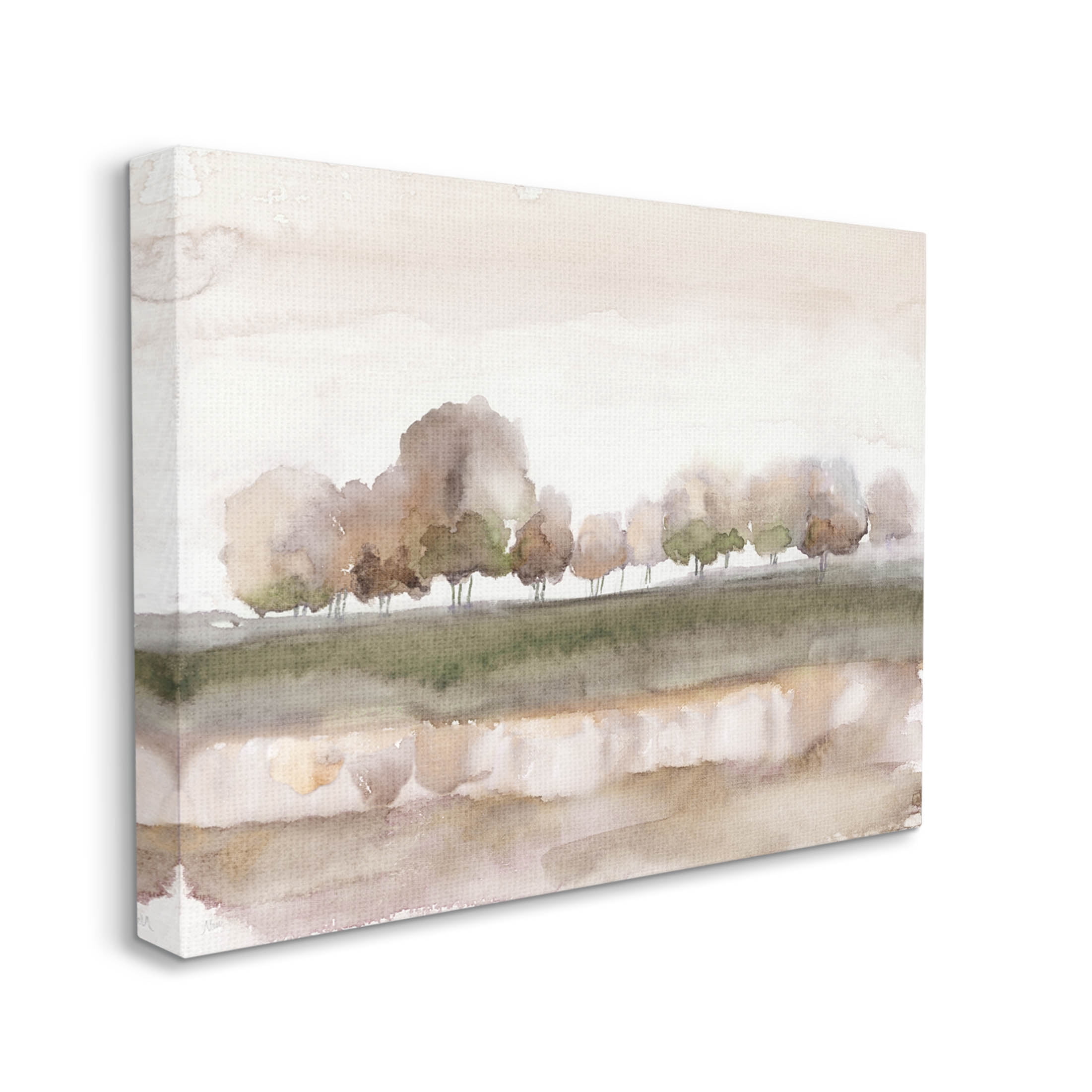 Stupell Industries Orchard Landscape Watercolor Scene Painting Gallery Wrapped Canvas Print Wall Art, Design by Nan