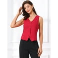 thumbnail image 4 of DARING DIVA Women's Waistcoat V Neck Crop Top Summer Vest M Deep Red, 4 of 6