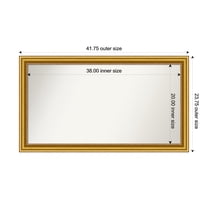 Amanti Art Custom Wall and Bathroom Mirror (23.75 x 41.75 in.), Townhouse Gold Frame