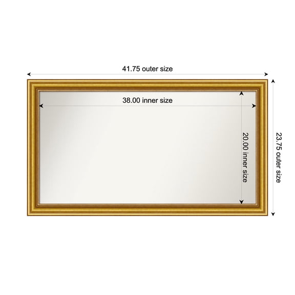 Amanti Art Custom Wall and Bathroom Mirror (23.75 x 41.75 in.), Townhouse Gold Frame