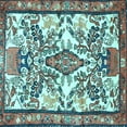 thumbnail image 1 of Ahgly Company Indoor Square Medallion Light Blue Traditional Area Rugs, 6' Square, 1 of 4