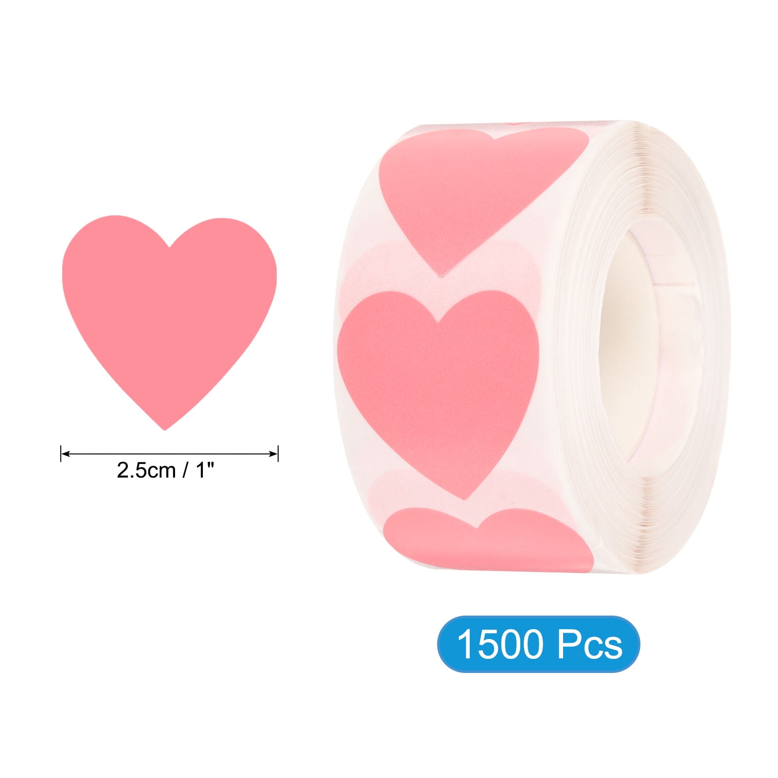 Unique Bargains Durable Heart Stickers Self-Adhesive Coding Labels for Crafts Pink