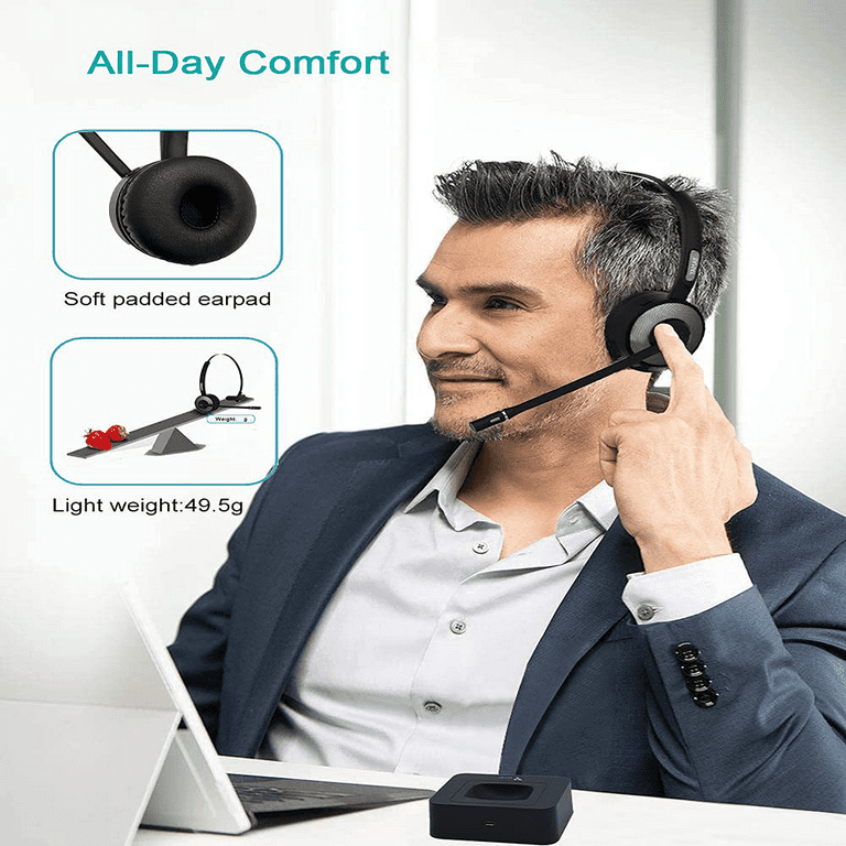 YAMAY Casque Bluetooth Sans Fil avec Mico pour PC Ordinateur