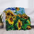 thumbnail image 3 of Yiaed Landscape With Sunflowers Print Blanket Throw Blanket Soft Cozy Flannel Blanket for Home Bed Sofa Couch Chair-40"x30", 3 of 6