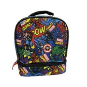 Kids Marvel Avengers  Dual Compartment Drop Bottom Lunch Bag for Boys