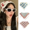 thumbnail image 4 of Fashionable Triangular Knit Hair Scarf Versatile Hair Accessory for Women Retro Hair Decoration Triangle Hair Scarf, 4 of 8