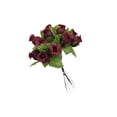 thumbnail image 1 of Billuyoard Flores artificiales Rosa Mini ramo hogar boda regalo falso año nuevo fiesta decoración arreglo suministros Kits de decoración para fiestas Vino rojo Billuyoard HA080045-12, 1 of 6