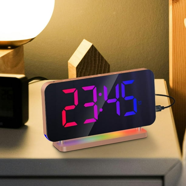 Reloj Despertador Digital LED Perfecl con Puertos de Carga USB