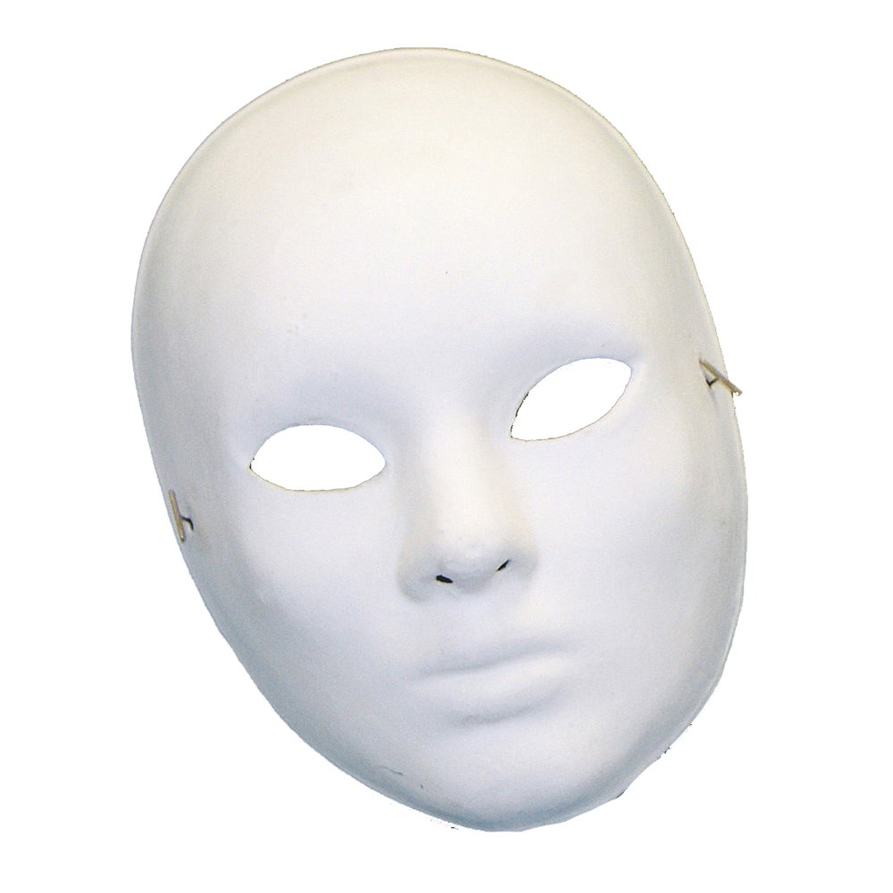 Paper Mache' Unpainted Mardi Gras Blank Face Mask B50508