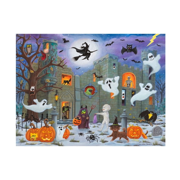 Canvas Wall Art - Kathy Kehoe Bambeck 'Haunted Castle' Wall Art for Living Room, Bedroom, or Office Décor by Trademark Fine Art - 19 x 14 Inches