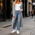thumbnail image 2 of Brqkzdu Womens Long Cardigan Sweaters Open Front Oversized Ribbed Knit Cardigan Fall Loose Comfy Sweater Cardigan, 2 of 9