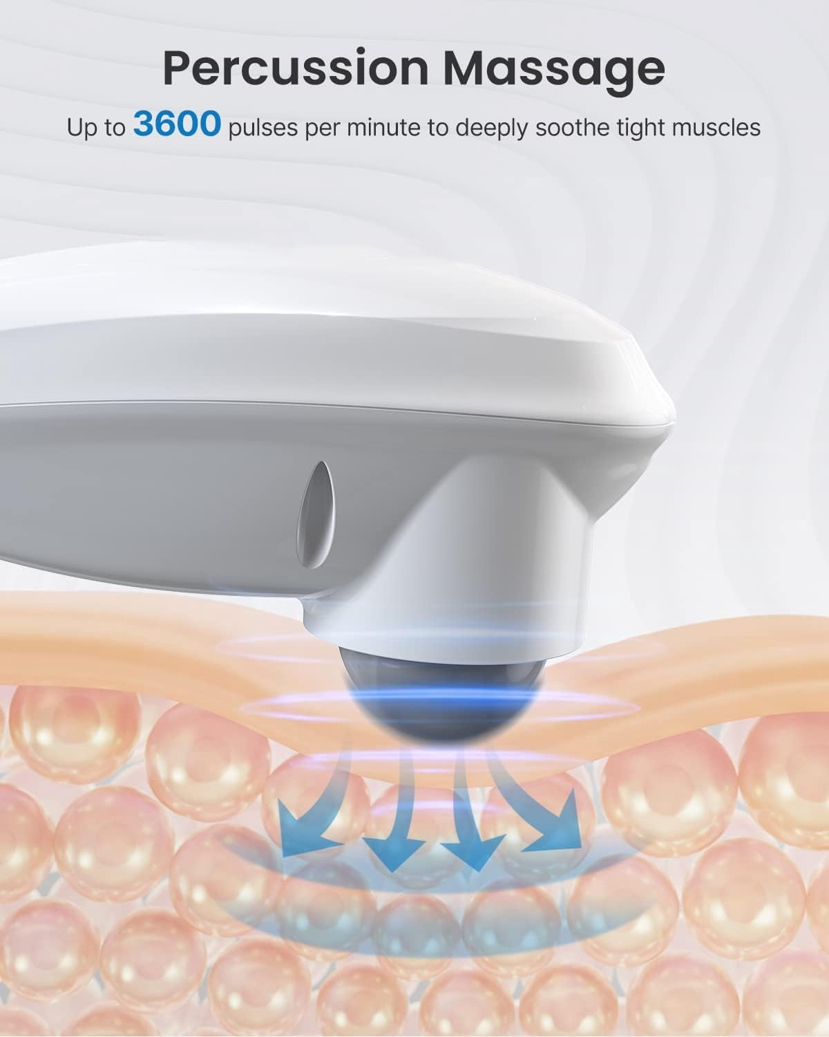 Rechargeable Hand Held Deep Tissue Massager for Muscles, Back, FSA HSA Eligible Cordless Electric Percussion Body Massage for Foot, Neck, Shoulder, Leg, Calf