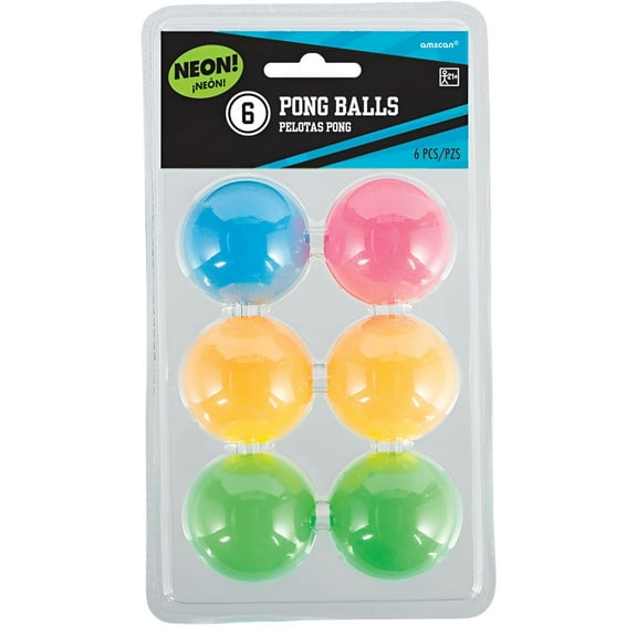Amscan Glow in the Dark Beer Ping Pong Balls, Neon
