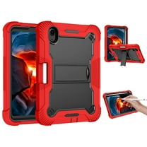TECH CIRCLECase for iPad 10th Generation 10.9 inch 2022, Three Layer Full Body Protection Kickstand Cases Drop-Proof Shockproof Protective Cover for Apple iPad 10th Gen 10.9" 2022 release,Red