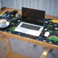thumbnail image 3 of Long Mouse Pads for Desk,Cartoon Dinosaurs Flowers Hearts Palm Trees Desk Mats on Top Of Desks, Desk Mouse Pad Extra Large with 3mm Non-Slip Base and Stitched Edge for Gaming,Work,Home 35.4"x15.7", 3 of 5