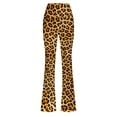 thumbnail image 6 of Leopard Printed Flare Pants for Women High Waist Bootcut Leggings Tummy Control Yoga Pants Elastic Wasited Sweatpants Gym Joggers Tall & Long Trousers Soft Bottoms Casual Legging, 6 of 7