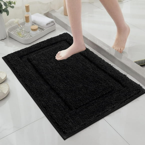 Alfombras de Baño SHACOS Súper Suaves de Microfibra 50x80 cm Negro