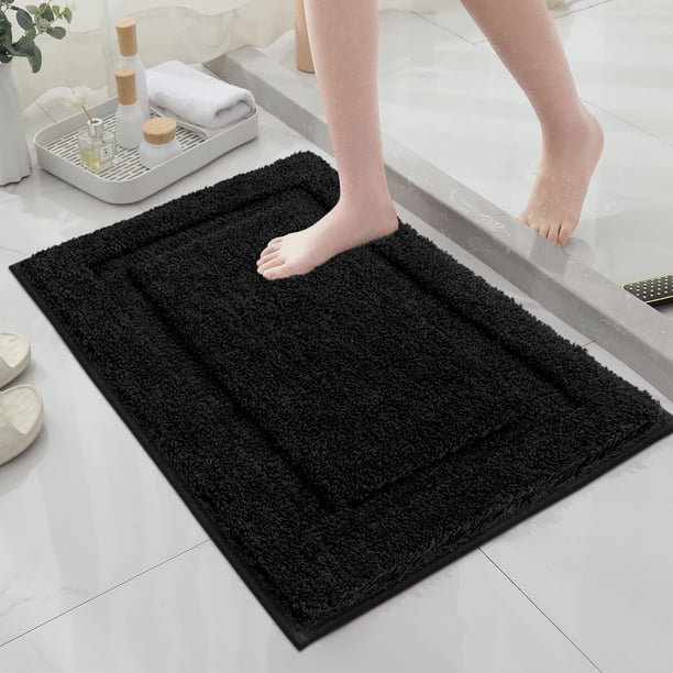 Alfombra de Baño Antideslizante de Microfibra SHACOS 40x60 cm Negra