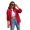 Red 2XL, variant on Women Denim Jacket Retro Single-breasted Ripped Hole Turn-down Collar Long Sleeves Solid Color Flap Pockets Lady Coat Commuting Shopping Coat