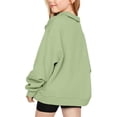 thumbnail image 3 of Bnwani Girls Sweatshirt Crew Neck Long Sleeve Half Zip Fleece Sweatshirt Plain Pullover Size 7-8, 3 of 7