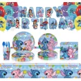 thumbnail image 4 of Vajilla para fiesta de cumpleaños con dibujos de Lilo y Stitch, pancarta para tarta, bandera desechable para colgar, globos de Lilo y Stitch, decoración de cumpleaños, 4 of 4