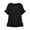 Black, variant on Womens Summer Short Sleeve Tops Trendy Cotton-Blend Boat Neck Ruffle T-Shirt, Casual Loose Solid Color Top