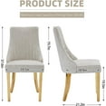 thumbnail image 3 of Mid Century Dining Chairs Dining Chairs Set of 6，Linen Tufted Kitchen Dining Room Chair with Solid Wood Legs, Fabric Upholstered Dining Chair, 3 of 7