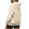 thumbnail image 4 of Vedolay Womens T Shirts Womens Oversized Sweatshirts Hoodies Long Sleeve Pullover Fall Clothes with Pocket,Beige XXL, 4 of 5