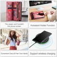 thumbnail image 6 of for Samsung Galaxy S25 Ultra Premium PU Leather Folding Case, Multiple Card Slots Design, Wrist Strap Zipper Pocket Kickstand Magnetic Snap, Wireless Charging for Samsung Galaxy S25 Ultra, Red, 6 of 9