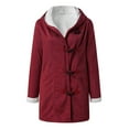 thumbnail image 3 of Munlar Leather Jackets-Winter Plus Size Solid Plus Velvet Long Sleeve Horn Buckle Pocket Overcoat White Lab Coat Clearance, 3 of 5