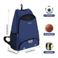 thumbnail image 6 of Football Drawstring Bags Basketball Backpack with Shoe Compartment Wet Pocket Hook Basketball Soccer Gym Sports Equipment Bags with Name Tag for Men and Women, 6 of 7
