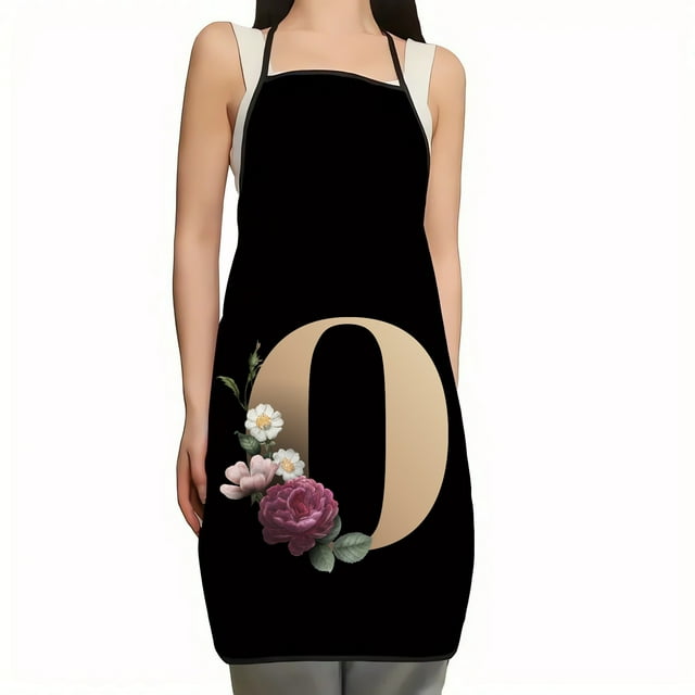 Apron Flower Letter Pattern Kitchen Fouling Apron Letter Print Series Apron