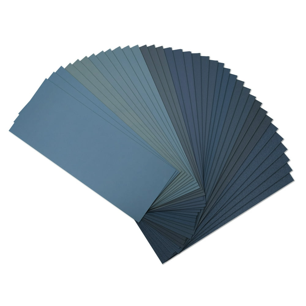 POWERTEC 471000 Wet Dry Sandpaper Assortment 9” x 3.6” Sheets 180 3000 Assorted Grit Sand
