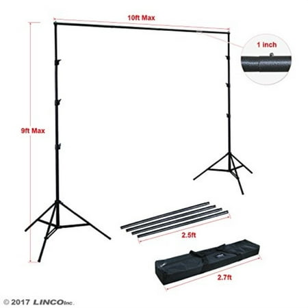 linco lincostore 9x10 ft photography photo backdrop stand background support system kit