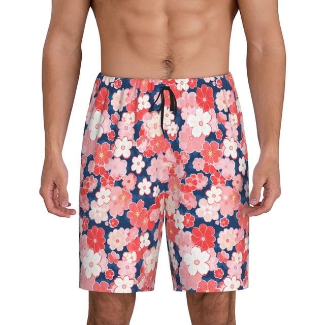 Fotbe Japanese Cherry Blossoms Pantalones Cortos de Pijama para Hombre, Ropa de Dormir, Pantalones de Pijama Cortos para Hombre-XX-Large
