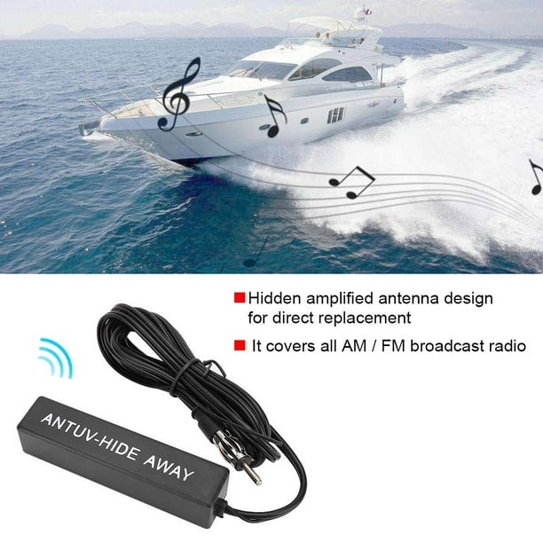 Antenne Amplifiée Cachée Radio Electronique AM / FM Stéréo Universelle  Sonew 12V pour Car Ship RV, Antenne Autoradio Universelle, Antenne Autoradio  