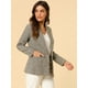thumbnail image 4 of Blazers para mujer Chaqueta tipo blazer a cuadros con solapa con muesca Boyfriend Café ligero M, 4 of 6