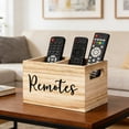 thumbnail image 5 of Remote Control Organizer Wooden Storage Box with Two Compartments for Remote Pencils Desktop Small Items Office Living Room Bedroom Practical Durable Space-Saving Organizer with Neat Design, 5 of 6