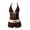 Brown, variant on Y2k Bikini Set Cute Polka Dot Tankini Y2k Bathing Suit 2000s Halter Top Swimsuit 2 Piece Grunge Vintage Bikini(Black,L)
