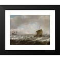 thumbnail image 2 of Julius Porcellis 24x19 Black Modern Framed Museum Art Print Titled - Rough Sea with Ships (1630-35), 2 of 5
